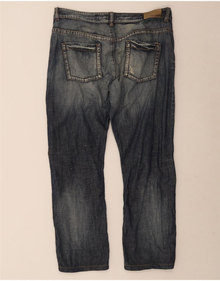 Calvin Klein Mens Straight Jeans W38 L28 Navy Blue Cotton