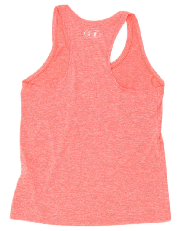 Under Armour Womens Heat Gear Graphic Vest Top UK 12 Medium Pink Flecked