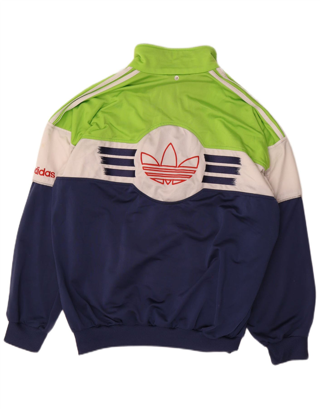 ADIDAS Mens Tracksuit Top Jacket UK 42/44 Large Navy Blue Colourblock