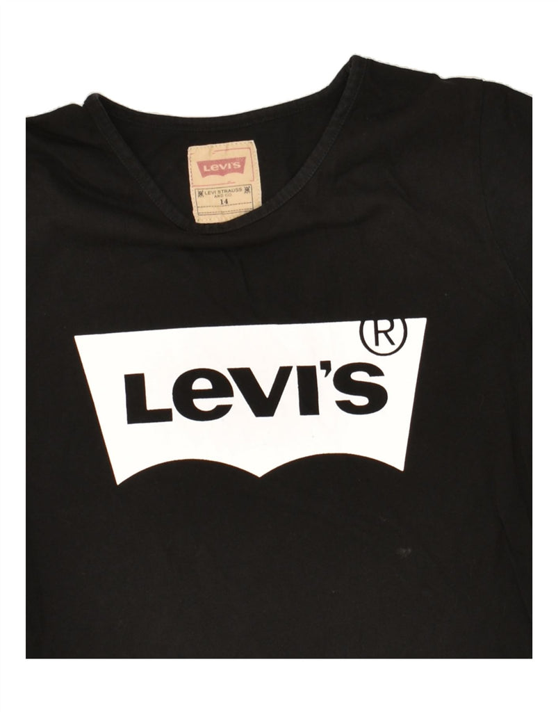 LEVI'S Girls Graphic T-Shirt Top 13-14 Years Black | Vintage Levi's | Thrift | Second-Hand Levi's | Used Clothing | Messina Hembry 