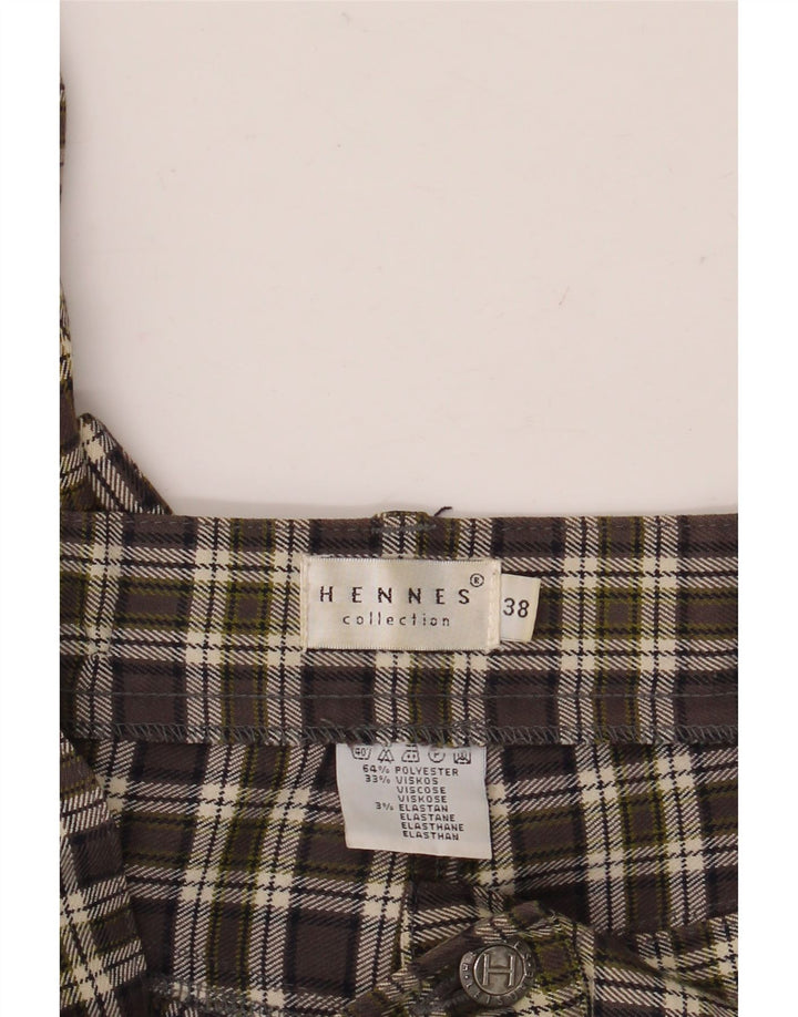 Hennes Womens Slim Casual Trousers EU 38 Medium W28 L28 Green Check