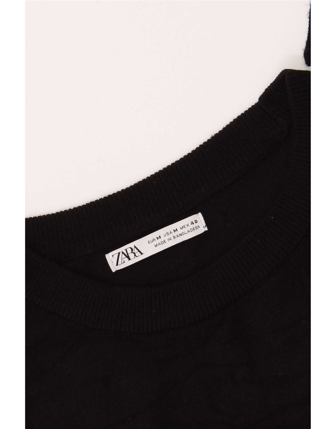 Zara Mens Boat Neck Jumper Sweater Medium Black