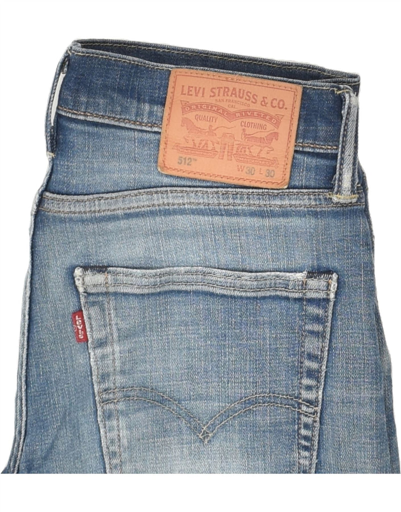 LEVI'S Mens 512 Distressed Denim Shorts W30 Medium  Blue Cotton | Vintage Levi's | Thrift | Second-Hand Levi's | Used Clothing | Messina Hembry 