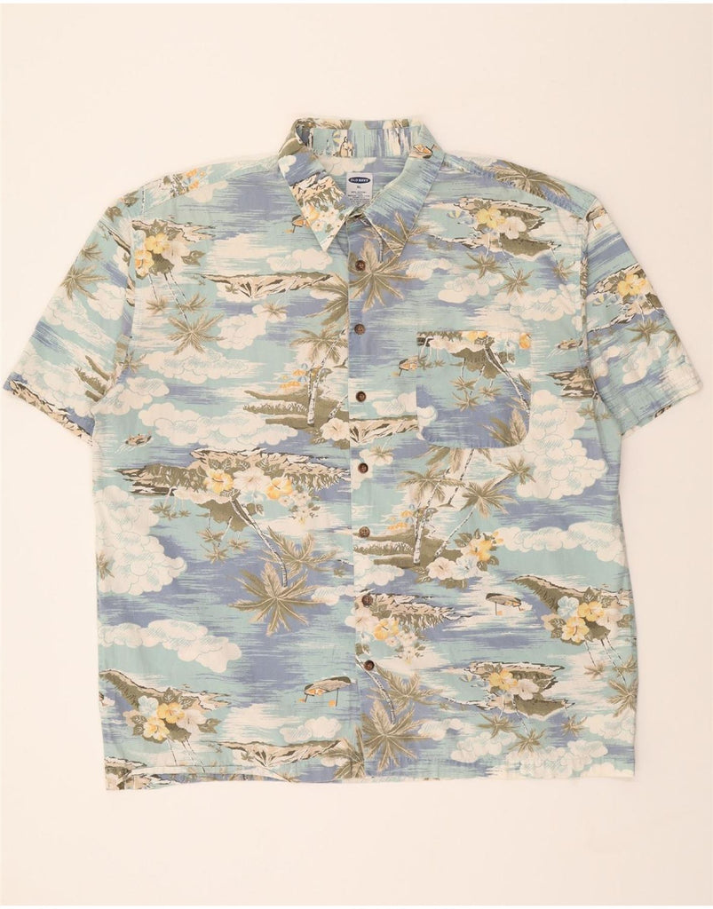 OLD NAVY Mens Short Sleeve Shirt XL Blue Cotton Hawaiian Vintage Old Navy and Second-Hand Old Navy from Messina Hembry 