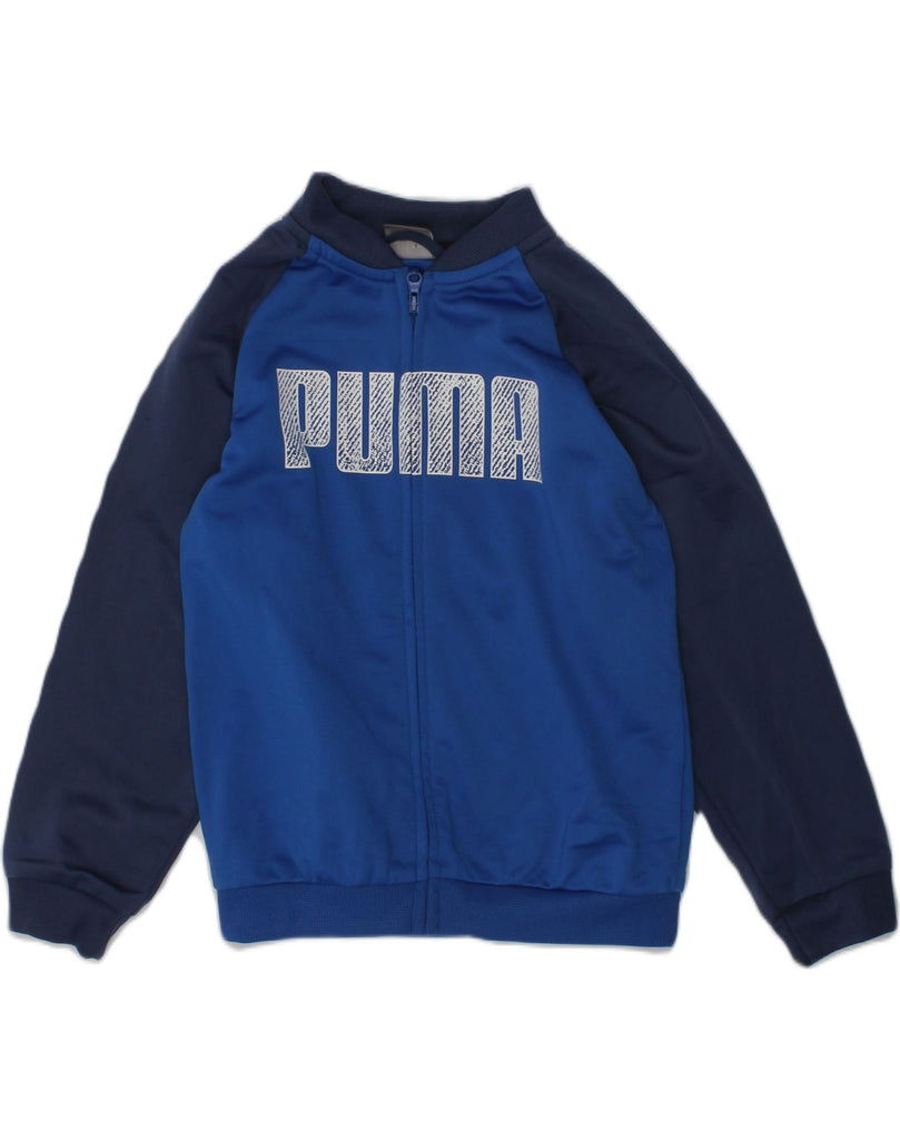 PUMA Boys Graphic Tracksuit Top Jacket 2-3 Years Blue Colourblock | Vintage Puma | Thrift | Second-Hand Puma | Used Clothing | Messina Hembry 