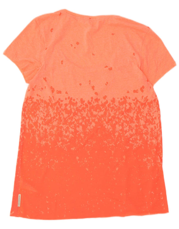 Maison Scotch Womens T-Shirt Top UK 10 Small Orange Cotton