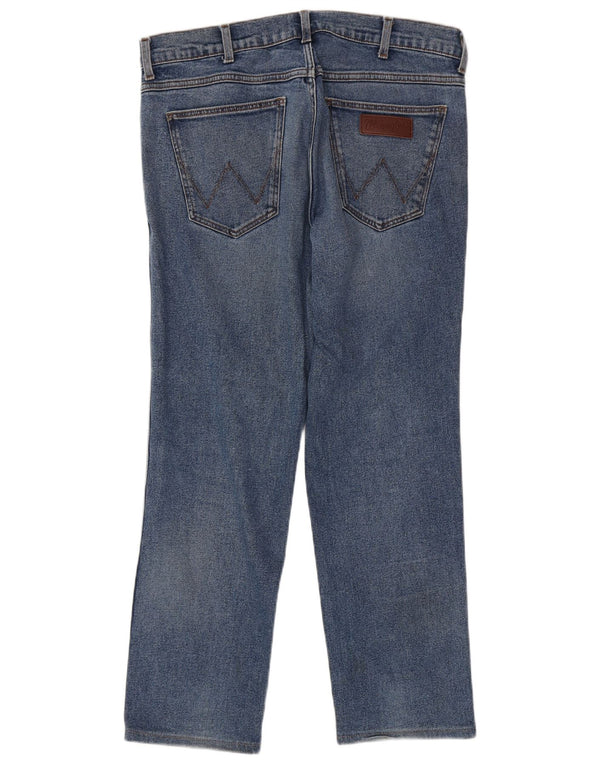 Wrangler Mens Greensboro Straight Jeans W34 L29 Navy Blue Cotton