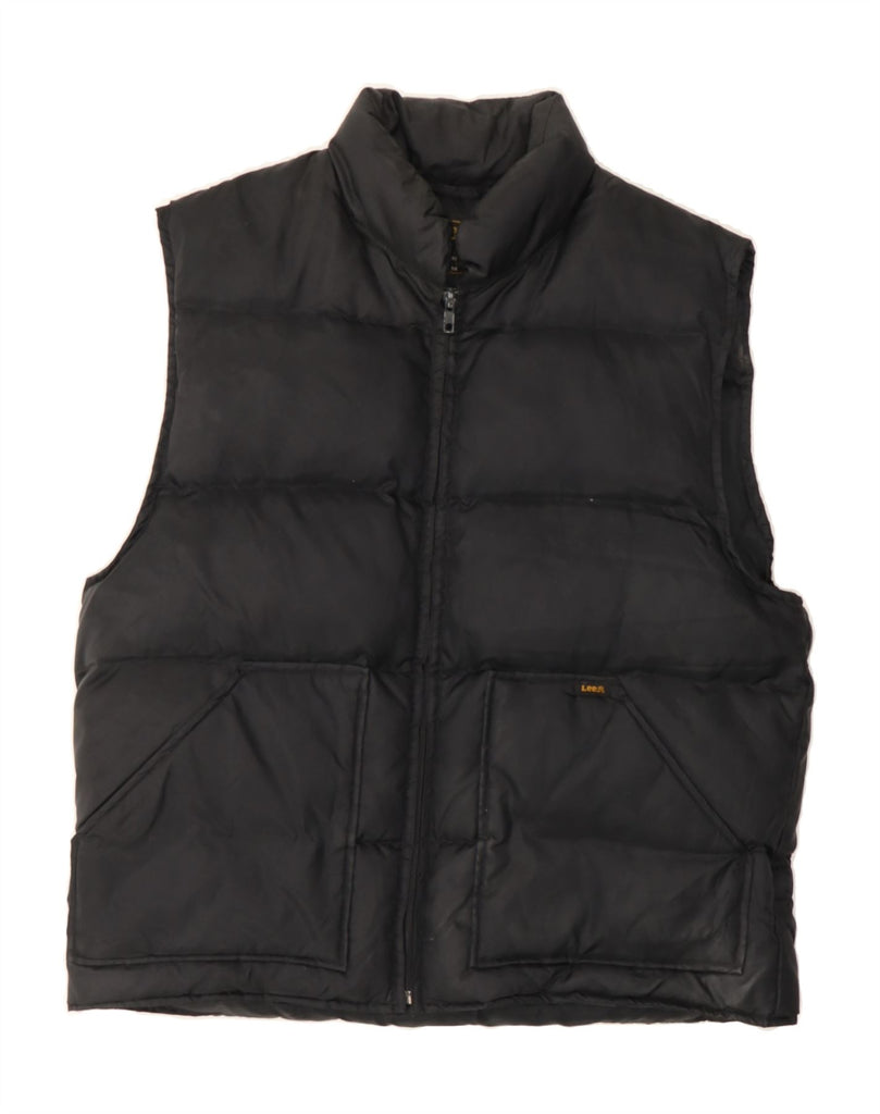 LEE Mens Padded Gilet UK 38 Medium Black Nylon Vintage Lee and Second-Hand Lee from Messina Hembry 