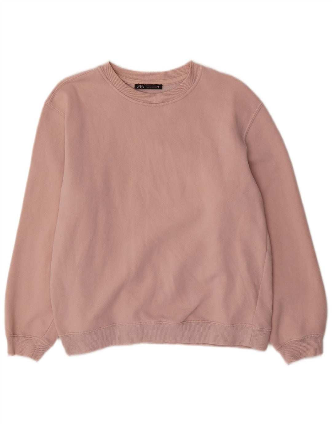 ZARA Womens Sweatshirt Jumper UK 14 Medium Pink Cotton
