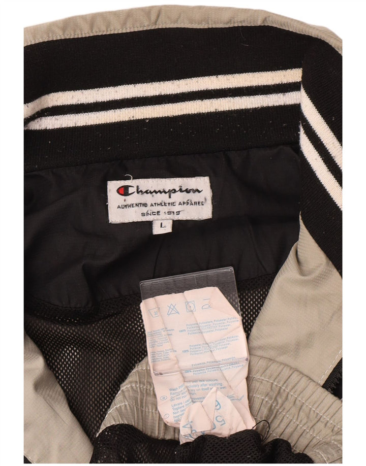 Champion Mens Tracksuit Top Jacket Large Beige Colourblock Polyester