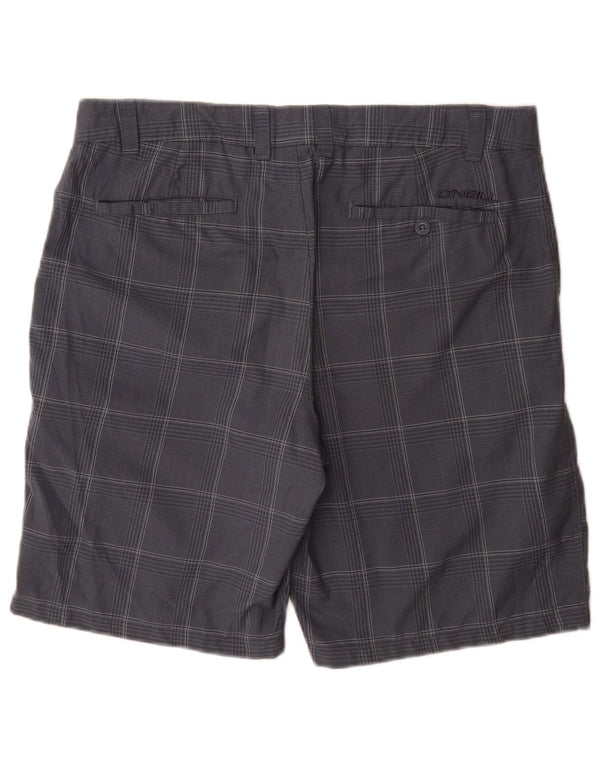 O'Neill Mens Chino Shorts W36 Large  Navy Blue Check Polyester