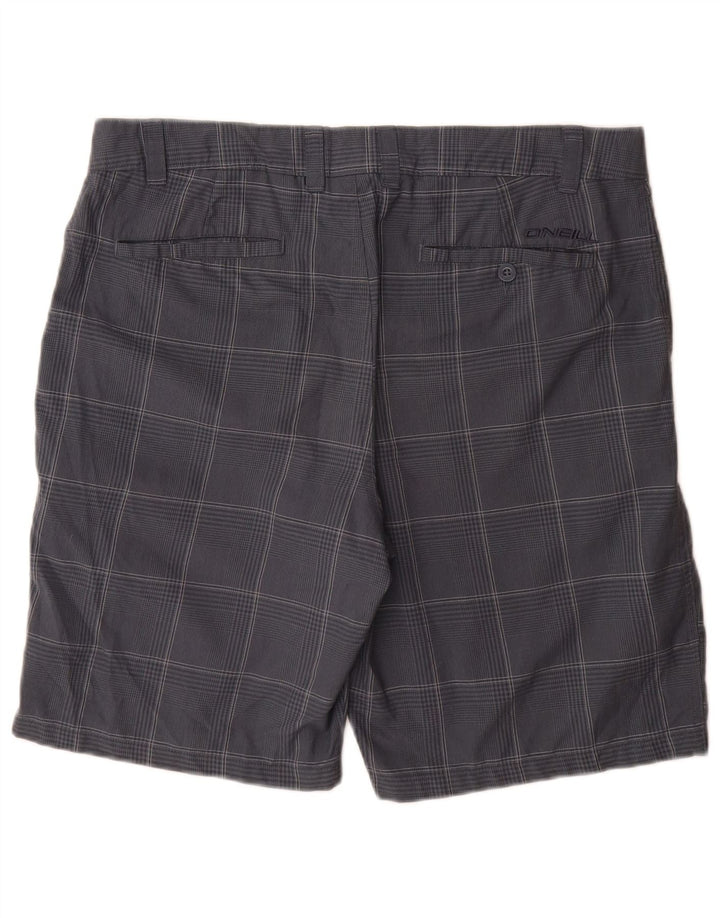 O'Neill Mens Chino Shorts W36 Large  Navy Blue Check Polyester