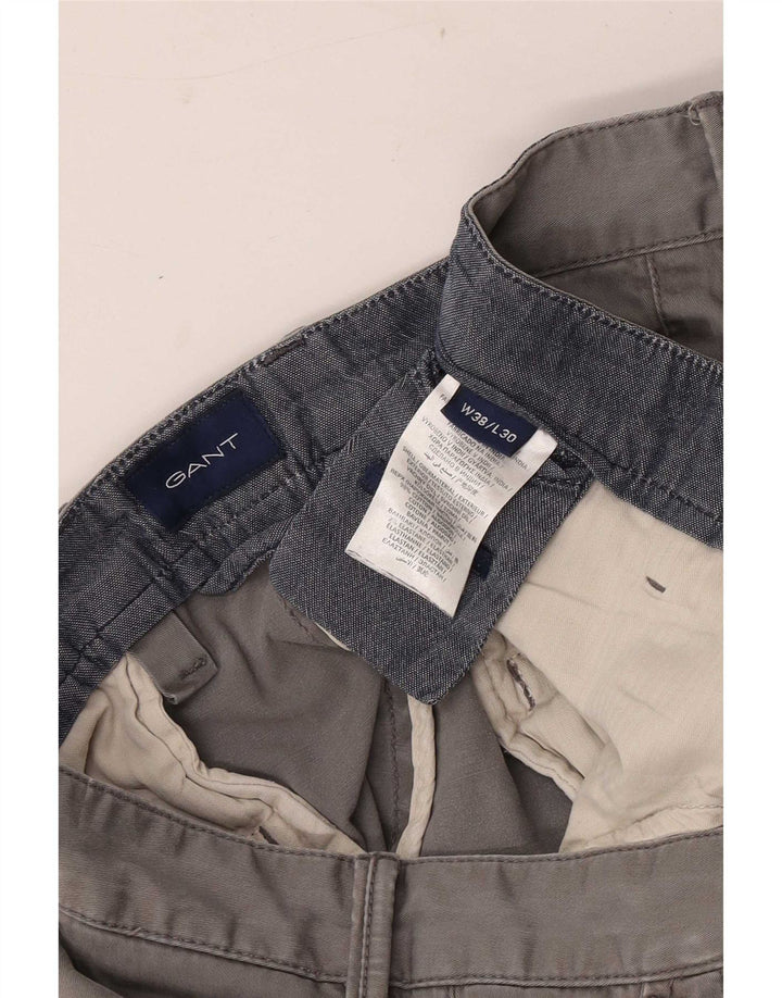 Gant Mens Cropped Trousers W38 L25 Grey Cotton