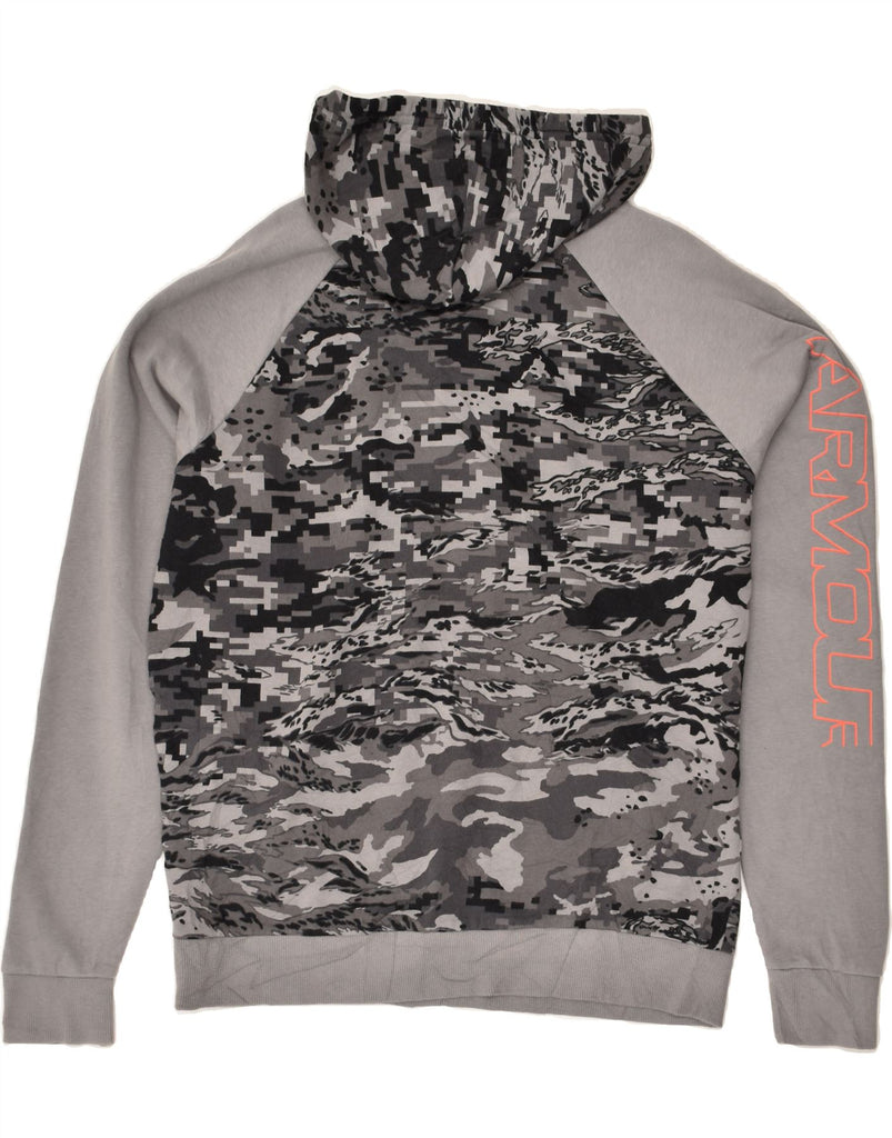 UNDER ARMOUR Mens Loose Fit Abstract Pattern Hoodie Jumper Medium Grey | Vintage Under Armour | Thrift | Second-Hand Under Armour | Used Clothing | Messina Hembry 