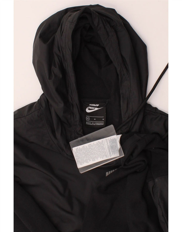 NIKE Mens Graphic Hoodie Jumper Medium Black Colourblock Cotton Vintage Nike and Second-Hand Nike from Messina Hembry 