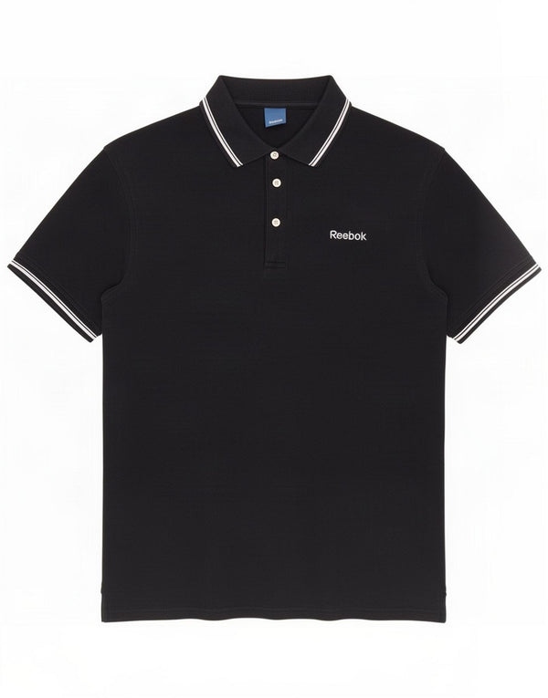 Reebok Mens Polo Shirt Medium Black Cotton