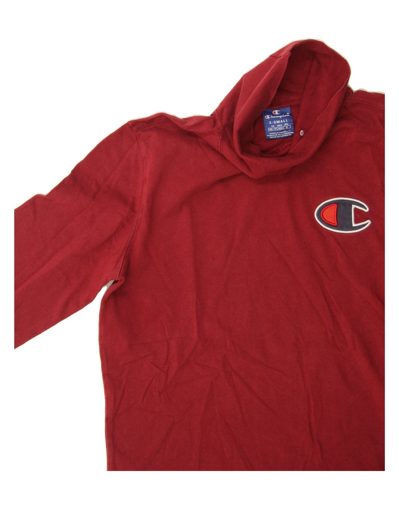 CHAMPION Mens Roll Neck Top Long Sleeve XS Burgundy Cotton Vintage Champion and Second-Hand Champion from Messina Hembry 