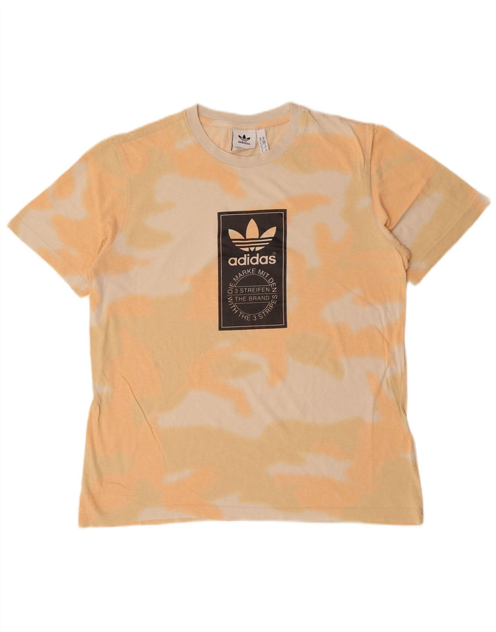 Adidas Mens Graphic T-Shirt Top Medium Orange Tie Dye Cotton