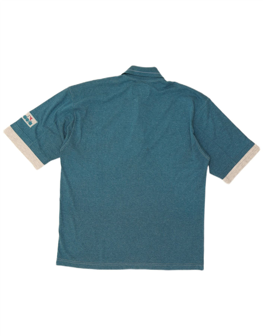 Diadora Mens Polo Shirt Large Grey Colourblock Cotton