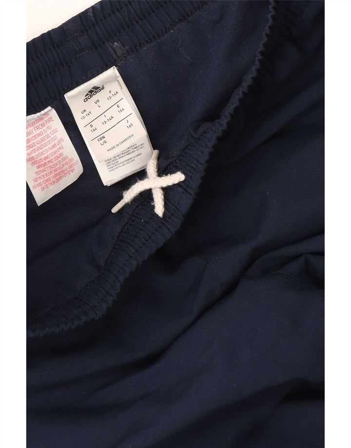Adidas Boys Tracksuit Trousers Joggers 13-14 Years Navy Blue Polyester