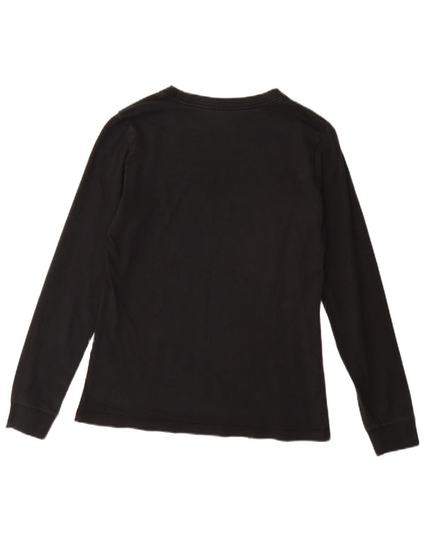 NIKE Womens Graphic Top Long Sleeve UK 10 Small Black