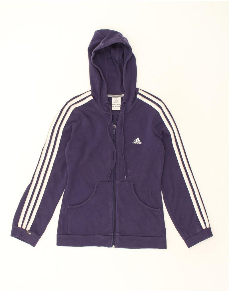 ADIDAS Womens Zip Hoodie Sweater UK 10 Small Purple Cotton | Vintage Adidas | Thrift | Second-Hand Adidas | Used Clothing | Messina Hembry 