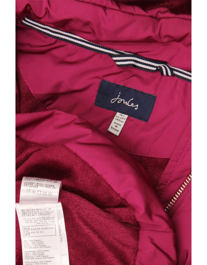 Joules Girls Hooded Padded Coat 9-10 Years Pink Polyester