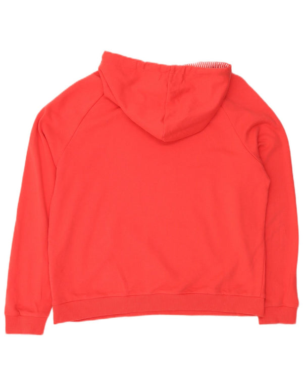 JOULES Womens Oversized Hoodie Jumper UK 14 Large Red Cotton