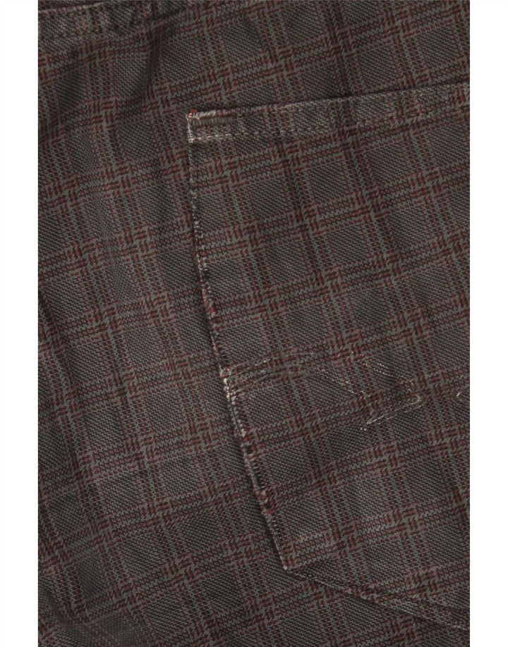Trussardi Mens Straight Casual Trousers W36 L32 Grey Check