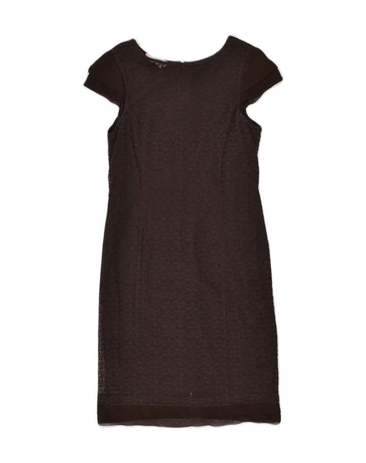 MARINA RINALDI Womens Lace Shift Dress Size 21 Small Brown Polyamide | Vintage Marina Rinaldi | Thrift | Second-Hand Marina Rinaldi | Used Clothing | Messina Hembry 