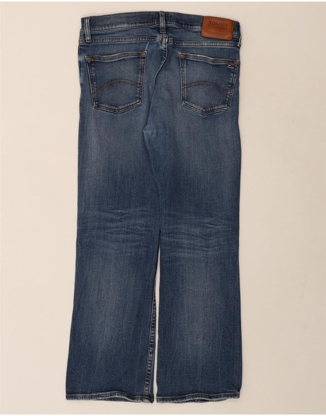 TOMMY HILFIGER Mens Bootcut Jeans W32 L30 Blue Cotton