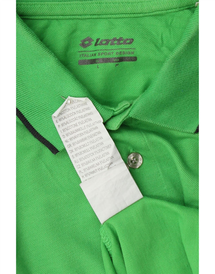 LOTTO Mens Polo Shirt Large Green Cotton