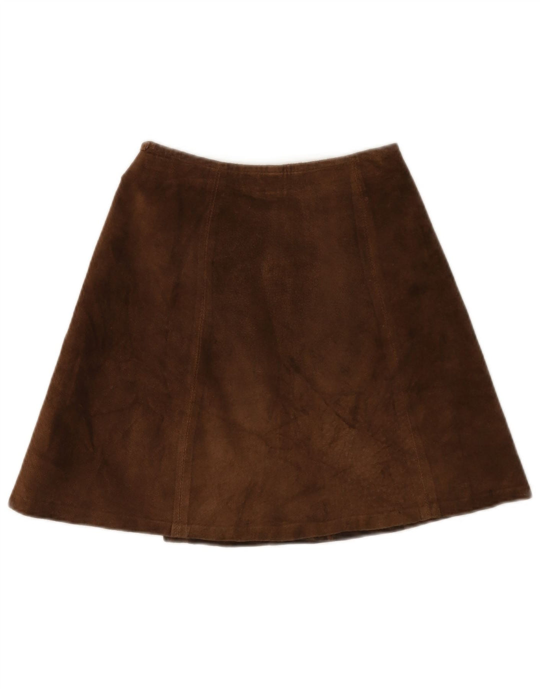 Vintage Womens Suede Mini Wrap Skirt IT 42 Medium W26 Brown Leather