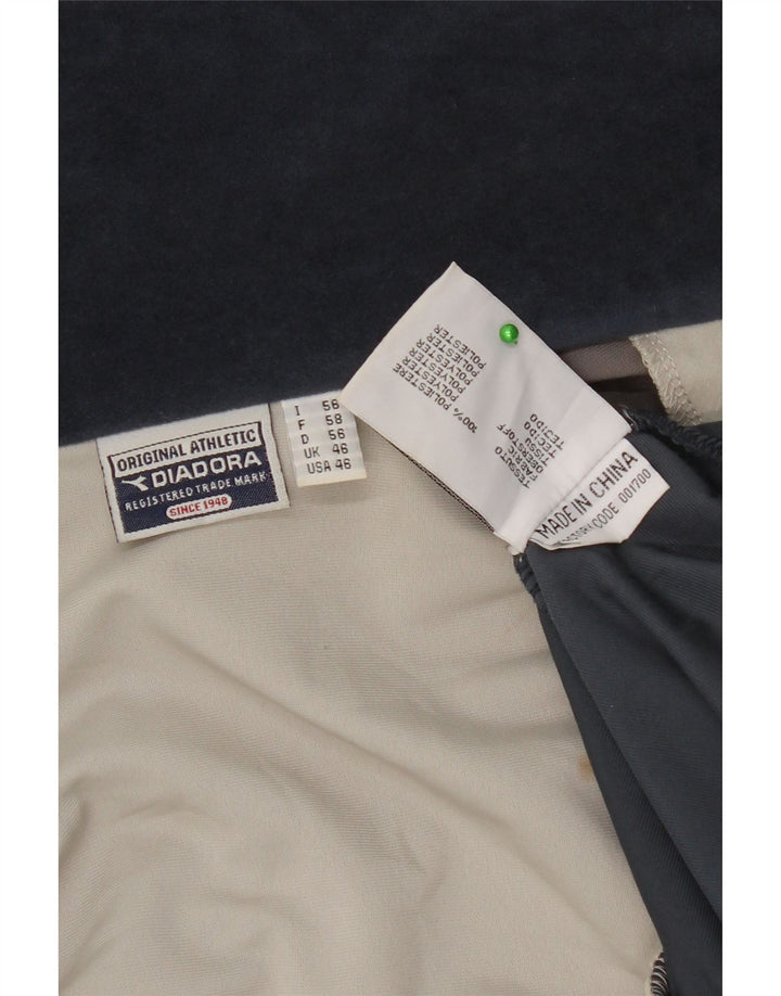 Diadora Mens Tracksuit Top Jacket UK 46 XL Grey Colourblock Polyester