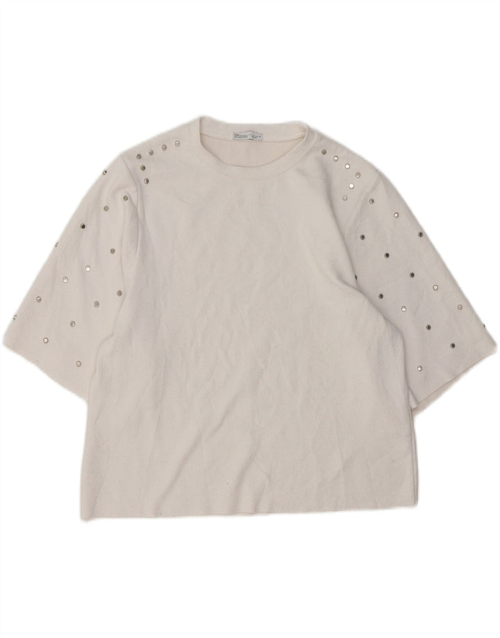 Zara Womens Blouse Top UK 10 Small White