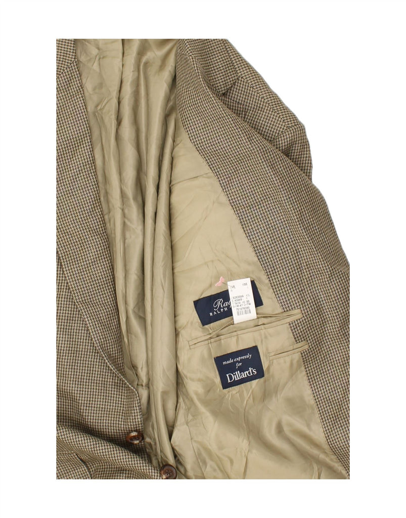 RALPH LAUREN Mens 2 Button Blazer Jacket UK 42 XL Green Houndstooth Silk | Vintage Ralph Lauren | Thrift | Second-Hand Ralph Lauren | Used Clothing | Messina Hembry 