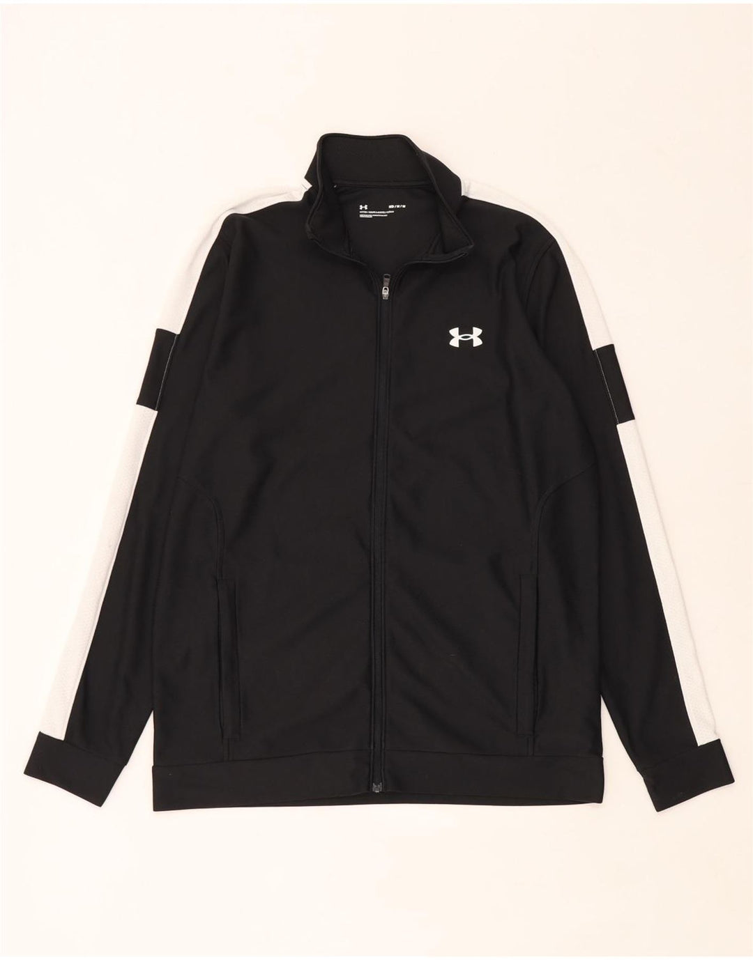 Under Armour Mens Tracksuit Top Jacket Medium Black Colourblock Polyester