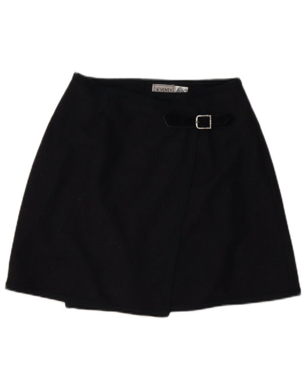 Seventy Womens Wrap Skirt IT 42 Medium W26  Navy Blue Wool