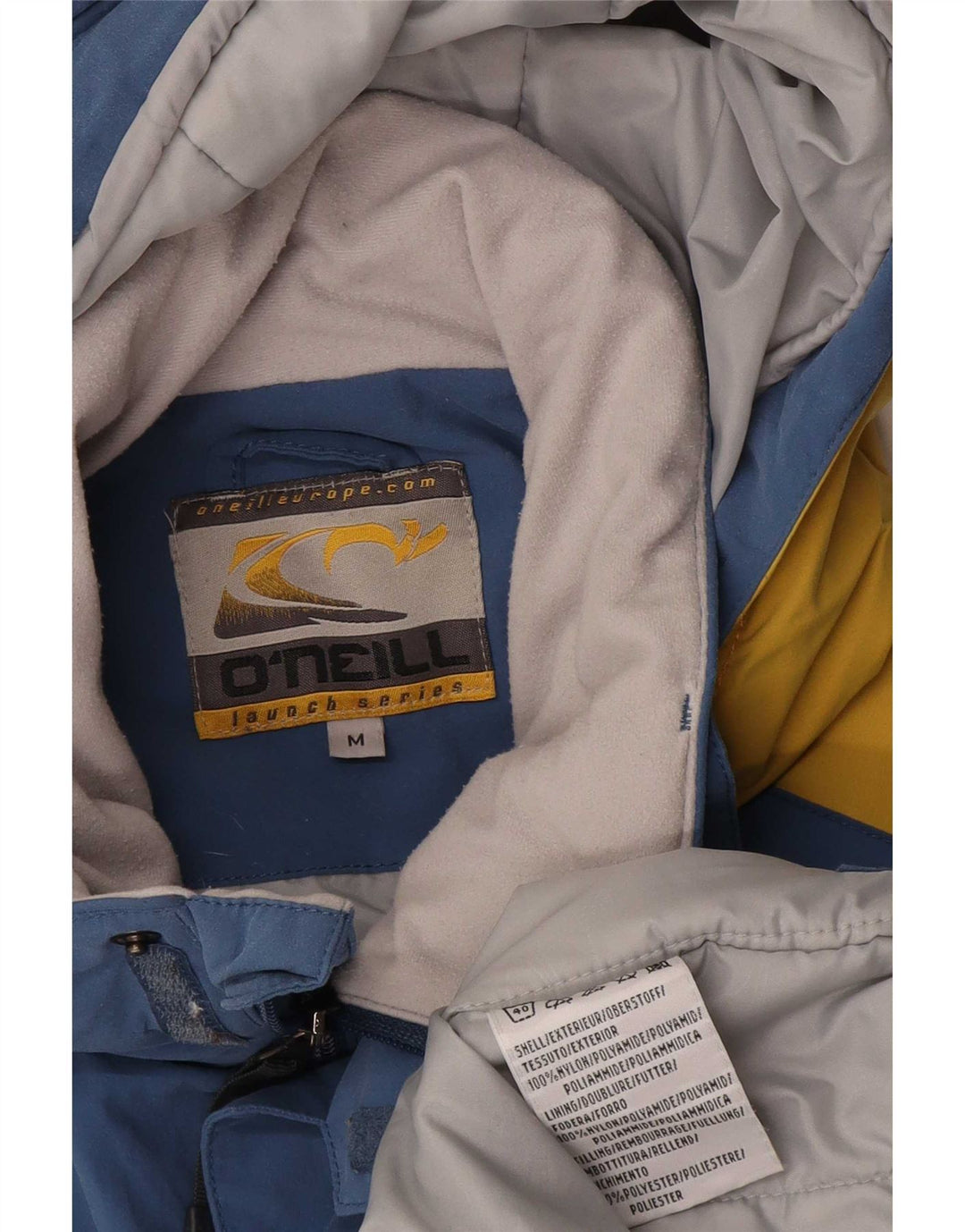 O'Neill Mens Graphic Hooded Ski Jacket UK 38 Medium Blue Colourblock Nylon