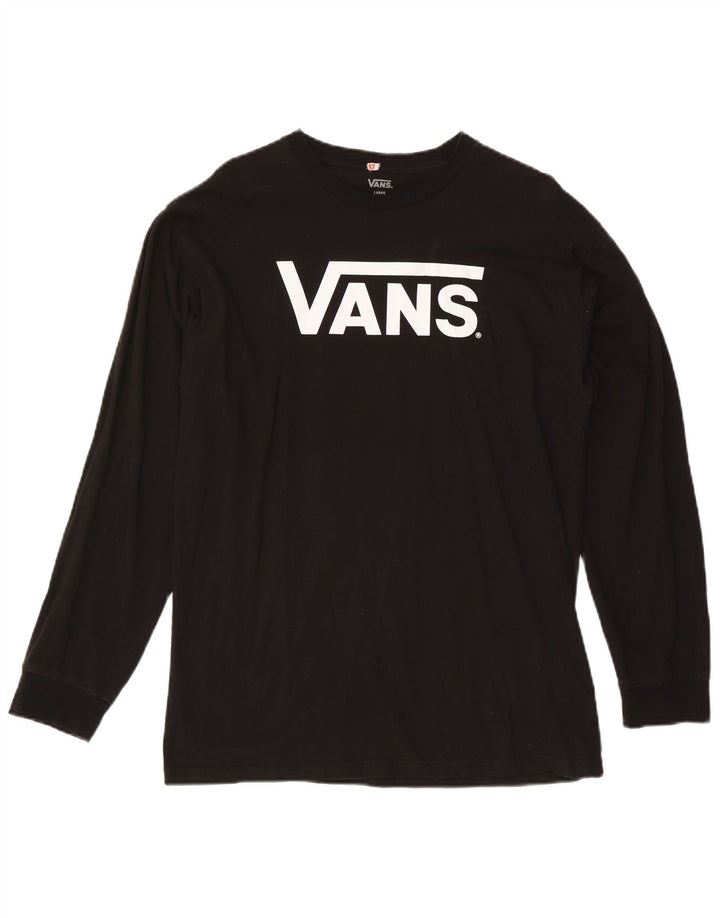 Vans Mens Graphic Top Long Sleeve Large Black Cotton