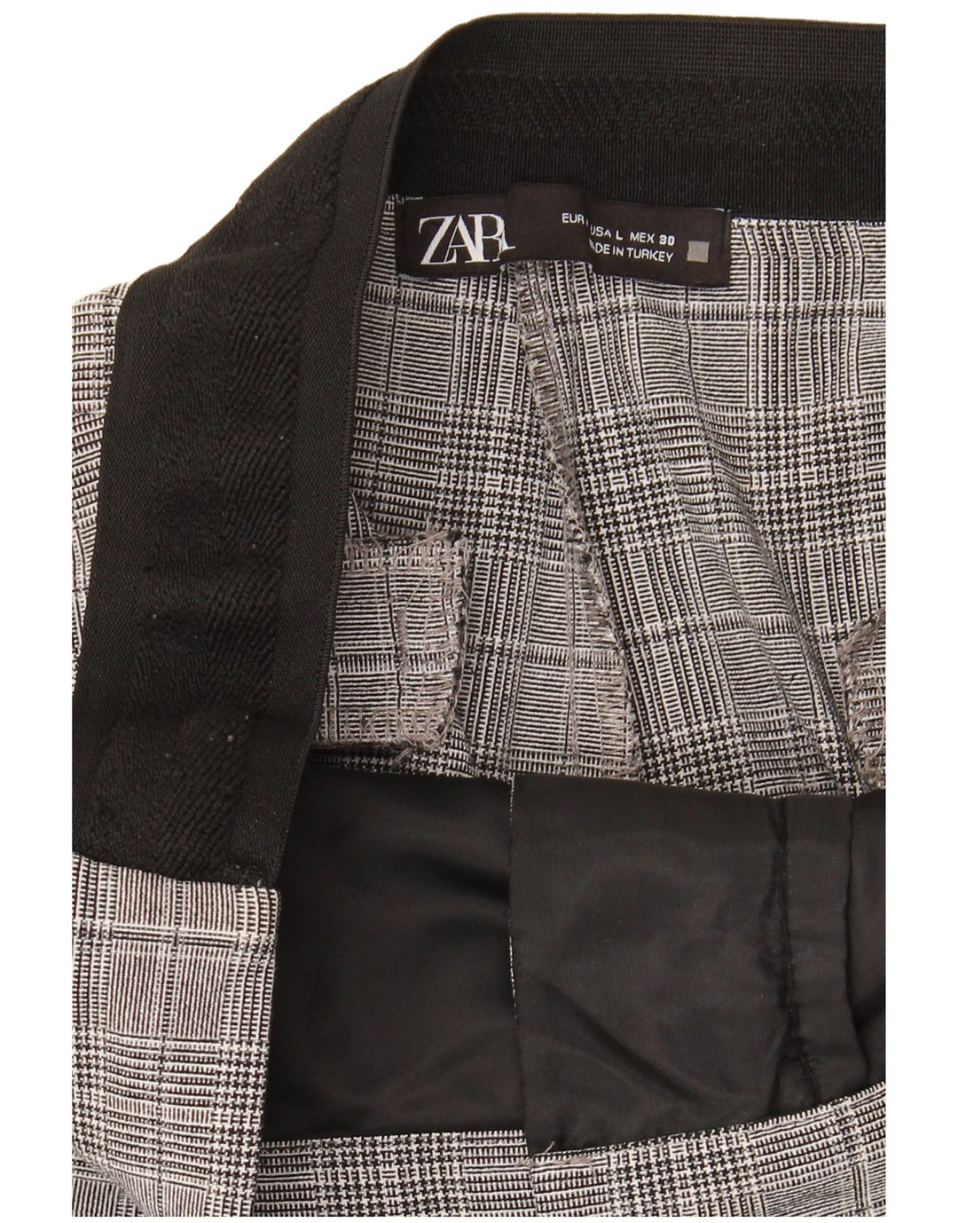 Zara Womens Cropped Trousers Large W30 L25 Grey Check