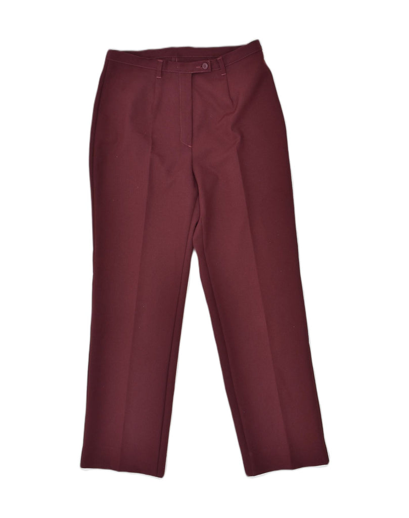 BENETTON Womens Straight Suit Trousers W28 L28  Burgundy Polyester | Vintage Benetton | Thrift | Second-Hand Benetton | Used Clothing | Messina Hembry 