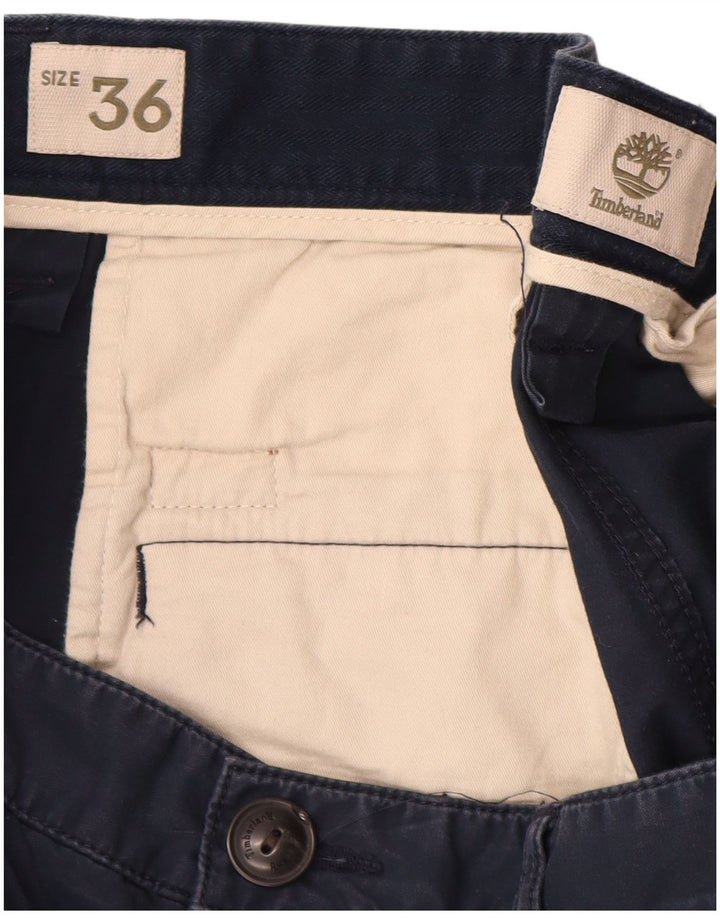 TIMBERLAND Mens Straight Chino Trousers W36 L30 Navy Blue Cotton