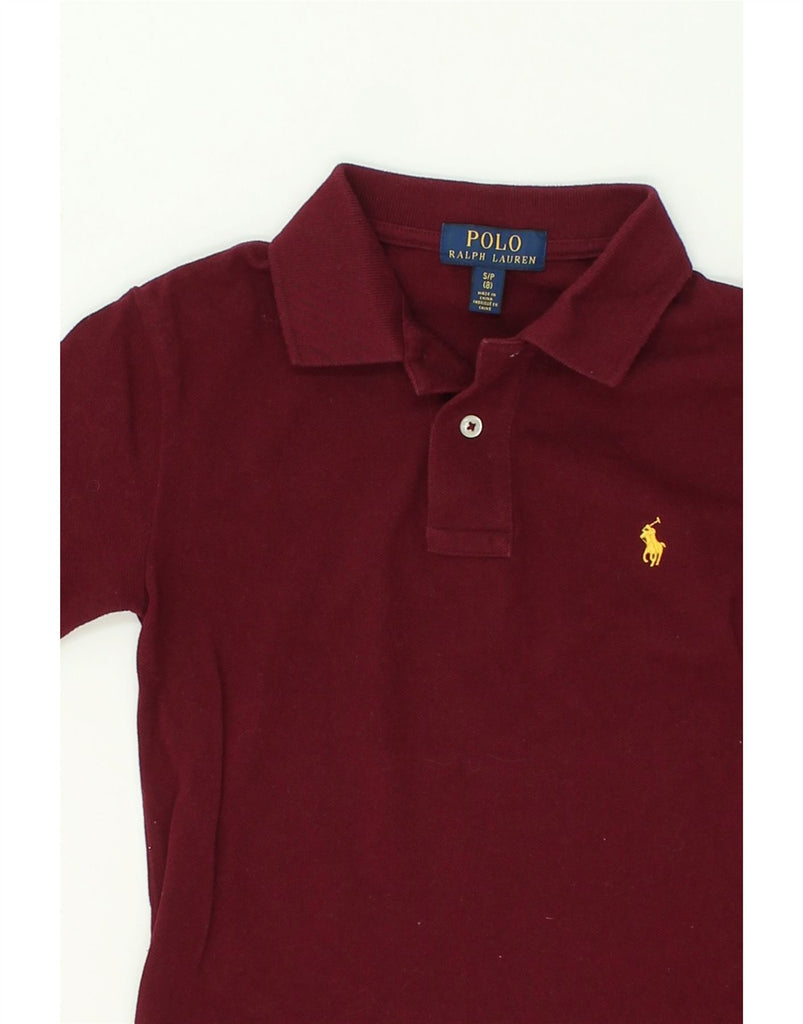 POLO RALPH LAUREN Boys Polo Shirt 7-8 Years Small Maroon Cotton | Vintage Polo Ralph Lauren | Thrift | Second-Hand Polo Ralph Lauren | Used Clothing | Messina Hembry 