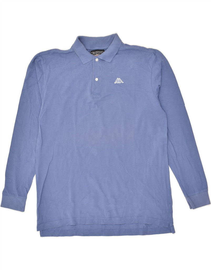 KAPPA Mens Long Sleeve Polo Shirt XL Blue Cotton | Vintage Kappa | Thrift | Second-Hand Kappa | Used Clothing | Messina Hembry 