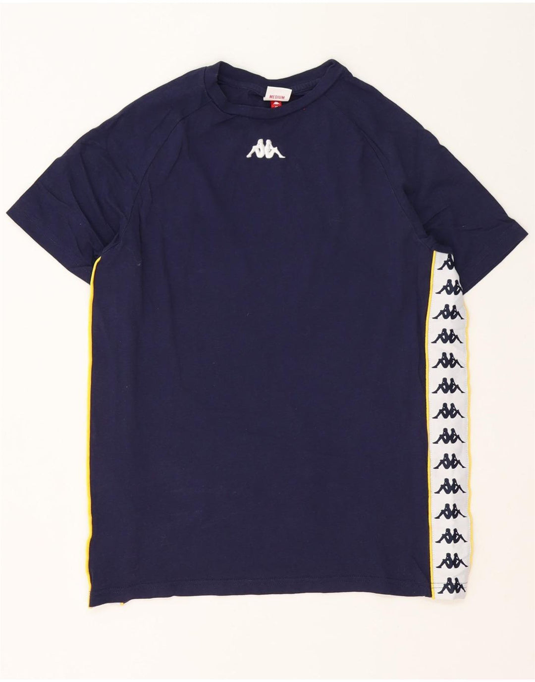 Kappa Mens Graphic T-Shirt Top Medium Navy Blue Colourblock Cotton