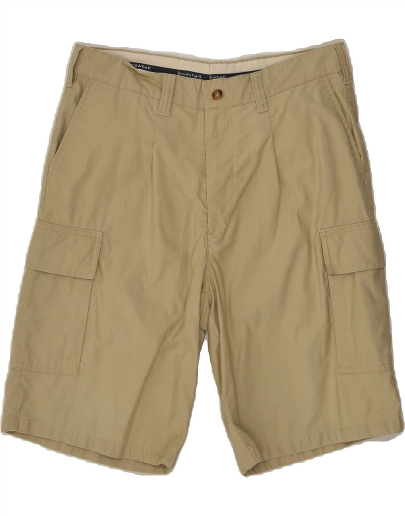 BROOKSFIELD Mens Cargo Shorts Size 52 XL W38  Beige Cotton | Vintage Brooksfield | Thrift | Second-Hand Brooksfield | Used Clothing | Messina Hembry 