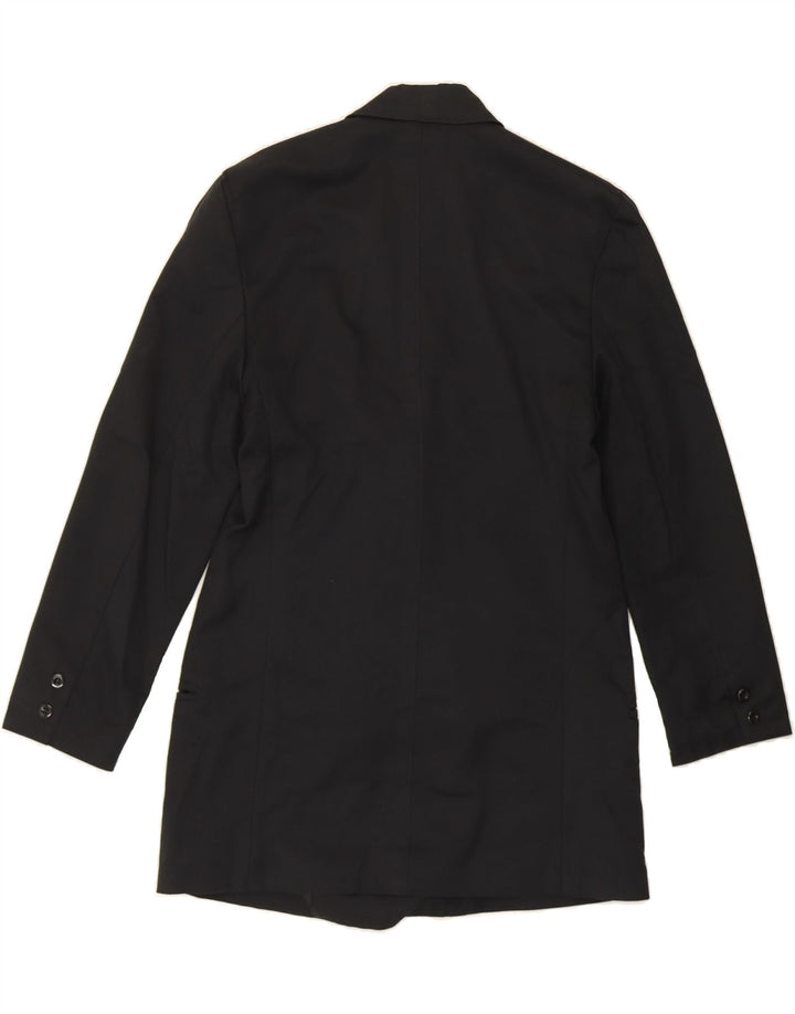 VINTAGE Womens Double Breasted Blazer Jacket UK 14 Medium Black Vintage Vintage and Second-Hand Vintage from Messina Hembry 