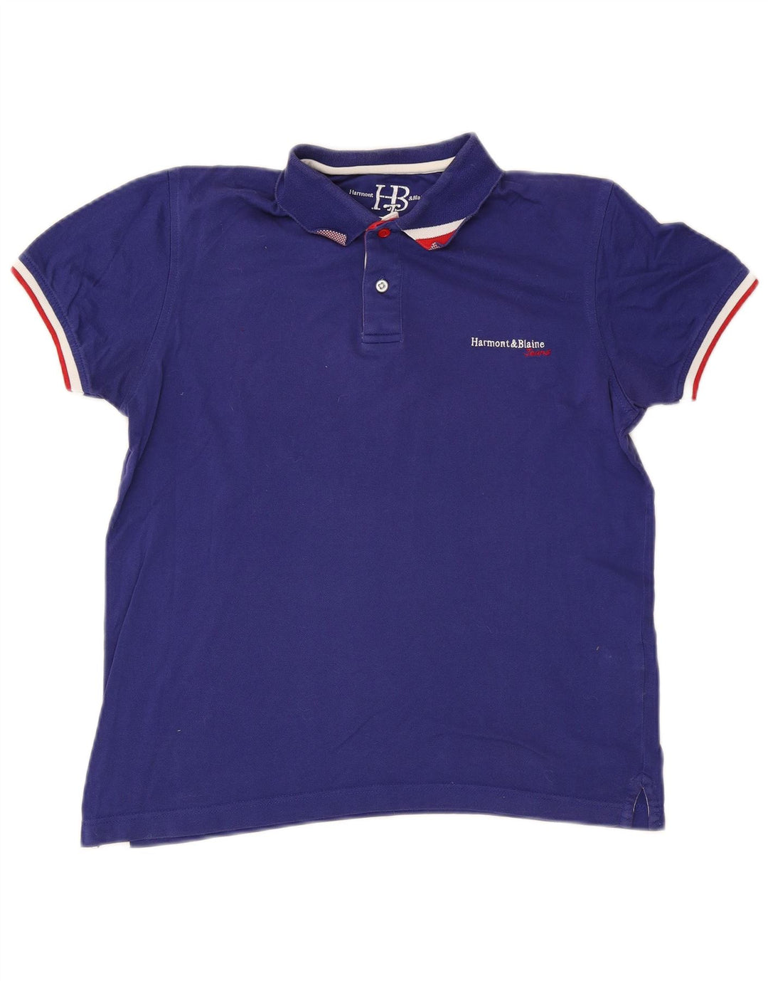 Harmont & Blaine Mens Polo Shirt Small Blue Cotton