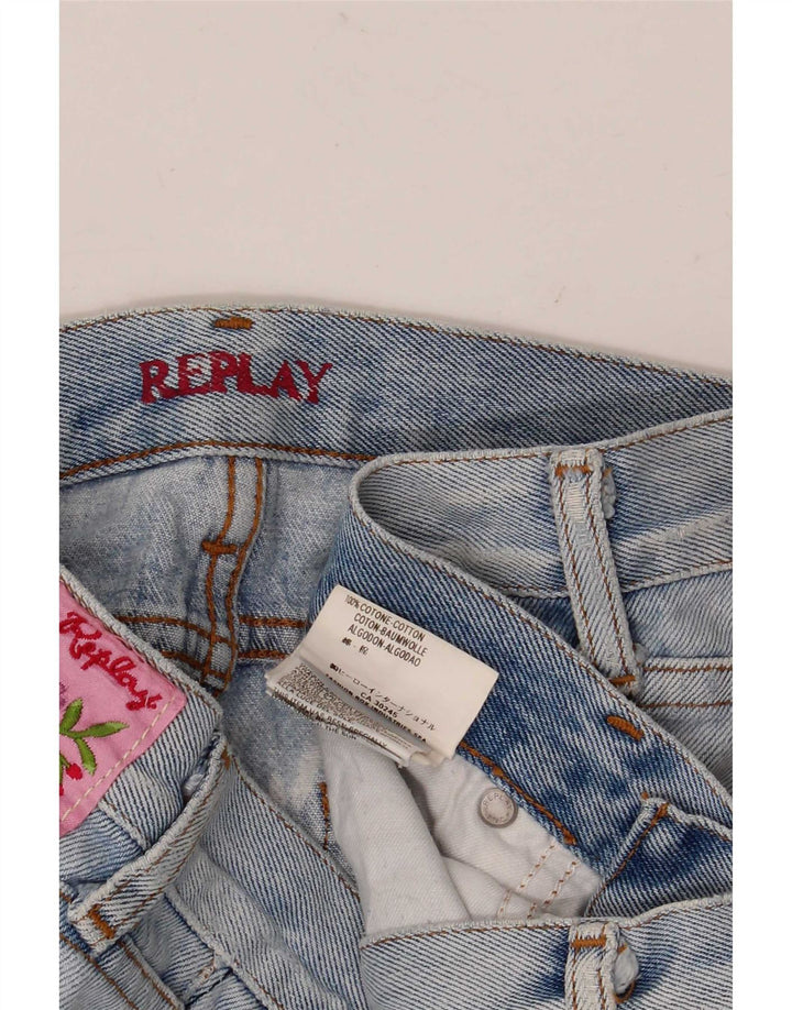 Replay Womens Flared Jeans W25 L30 Blue Cotton